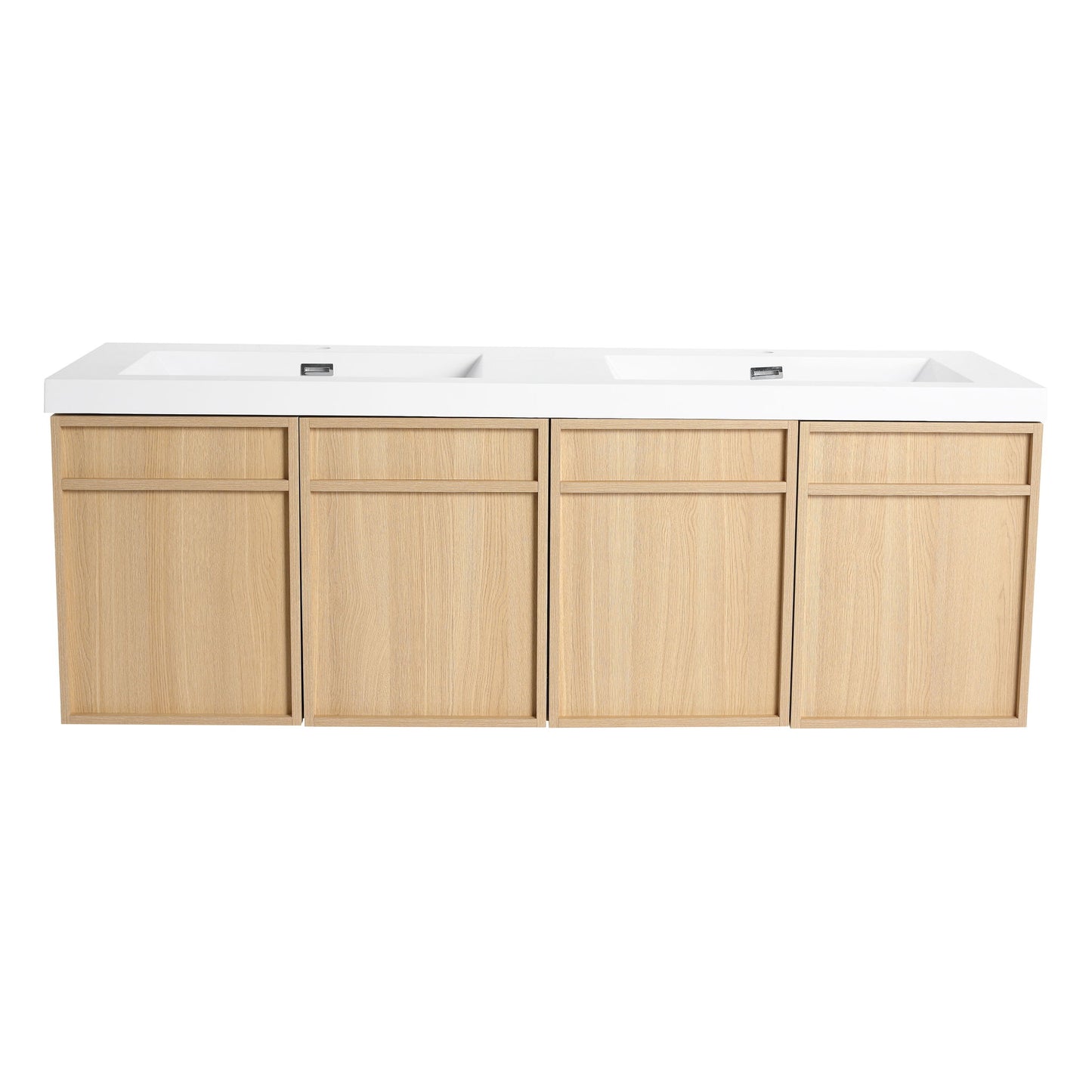 Wall-Mounted Bathroom Vanity With Resin Sink And Soft Closing Doors Home Essentials