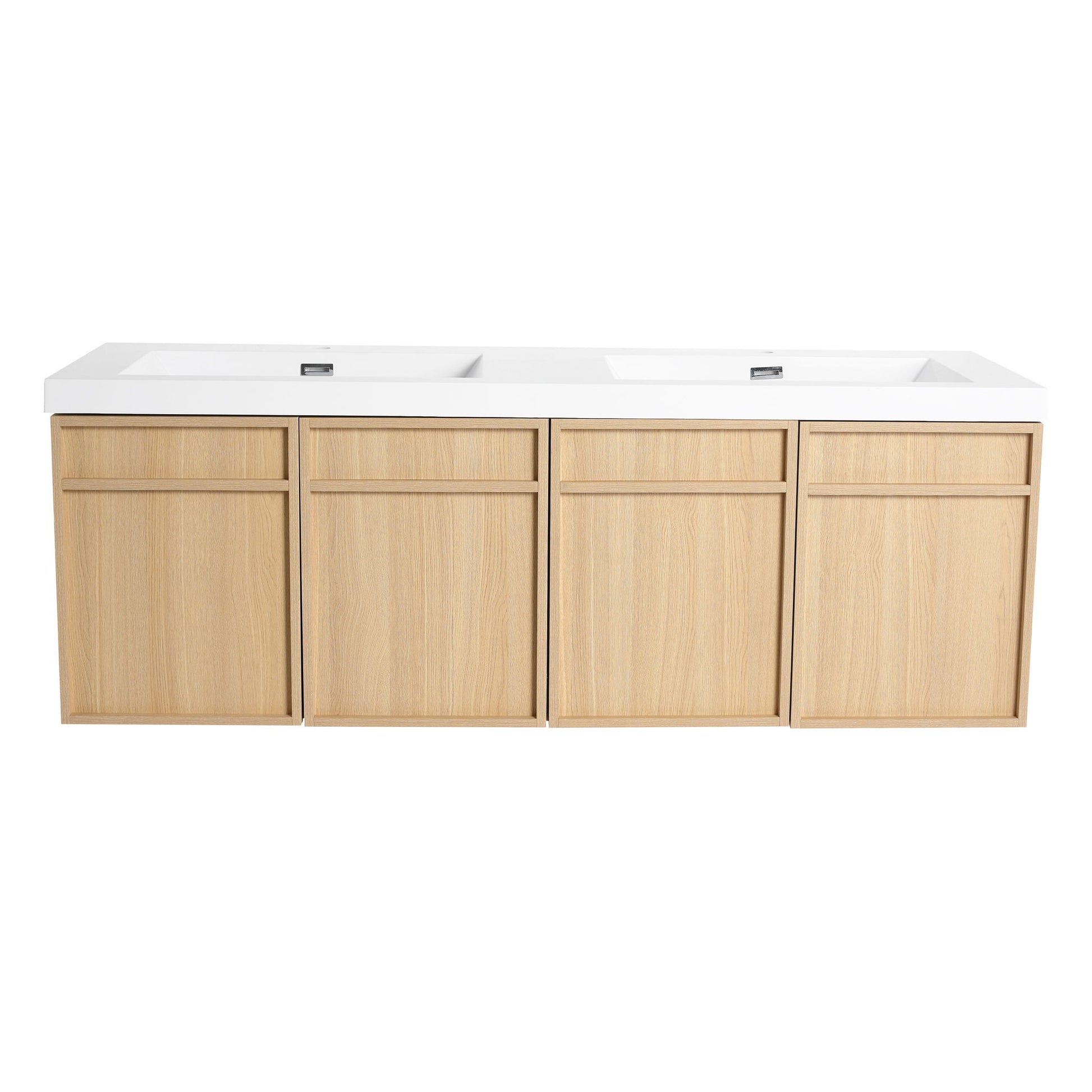 Wall-Mounted Bathroom Vanity With Resin Sink And Soft Closing Doors Home Essentials
