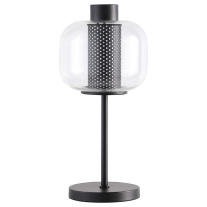 Ingrid - Glass Shade Bedside Table Lamp - Black