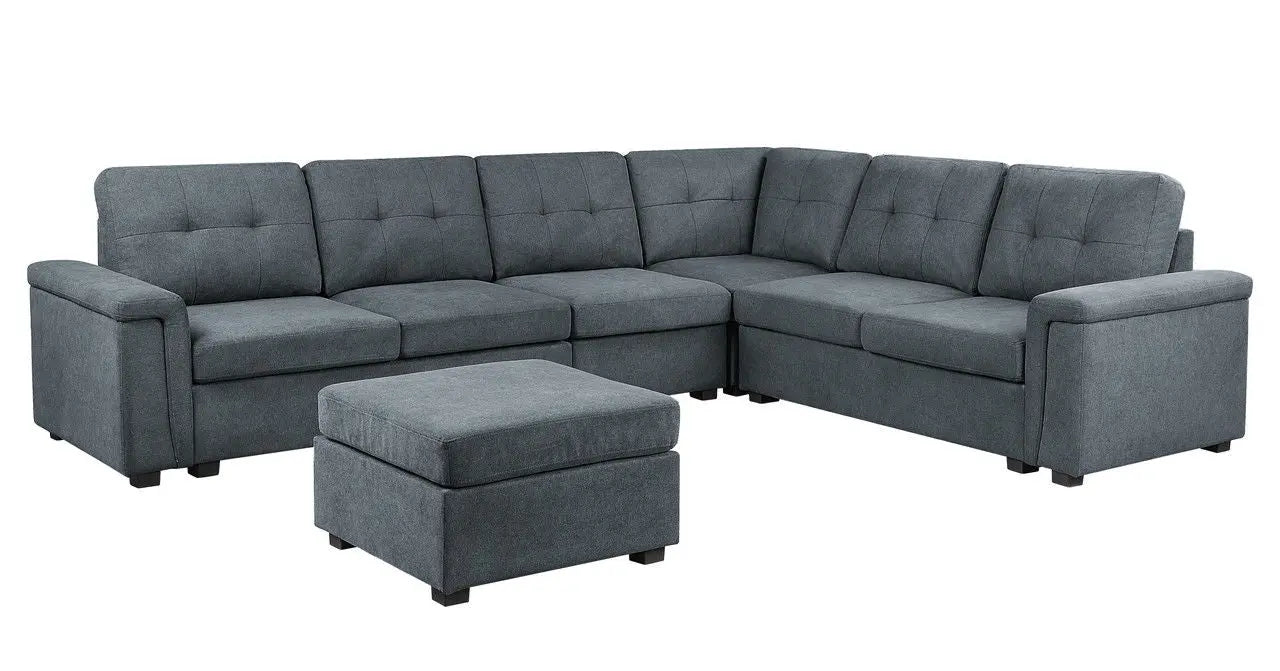Isla - Fabric Sectional Sofa With Ottoman Lilola Home