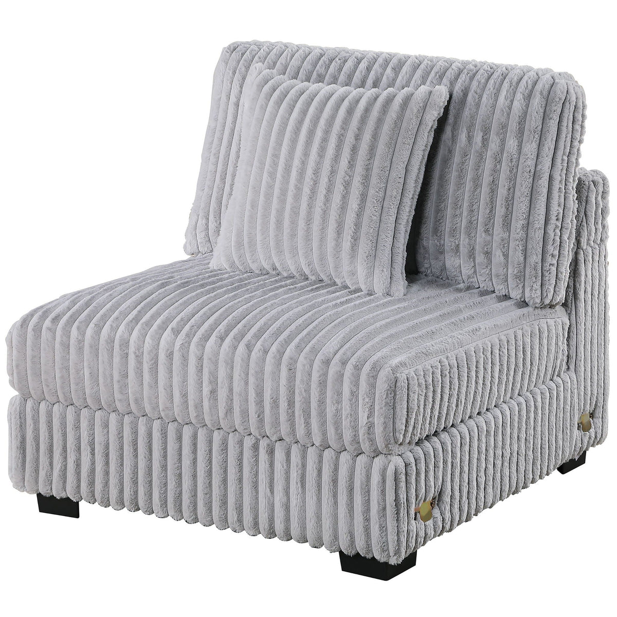 Armless Chair Modular With Pillow Living Room Furniture - Gray / Mink Home Essentials
