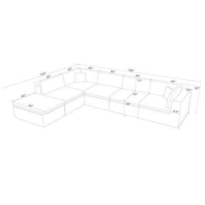 Custom Configuration Modular Sectional With Toss Pillows Home Essentials