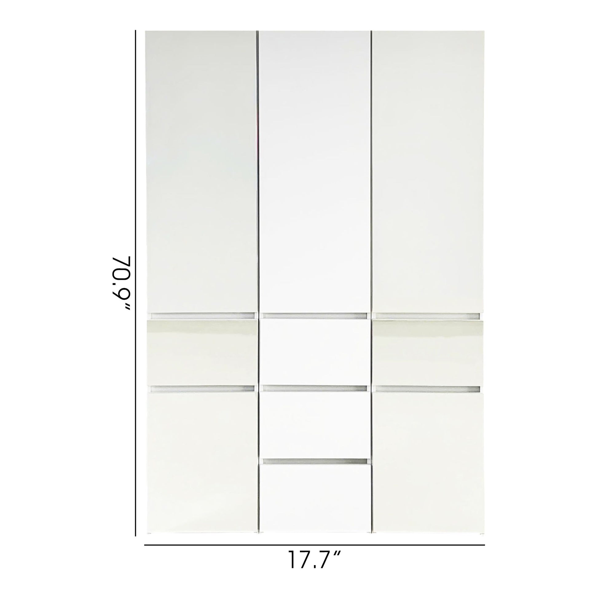 Elise - Modular Wood Closet System With Mirror In Versatile Storage Solution - White Home Essentials