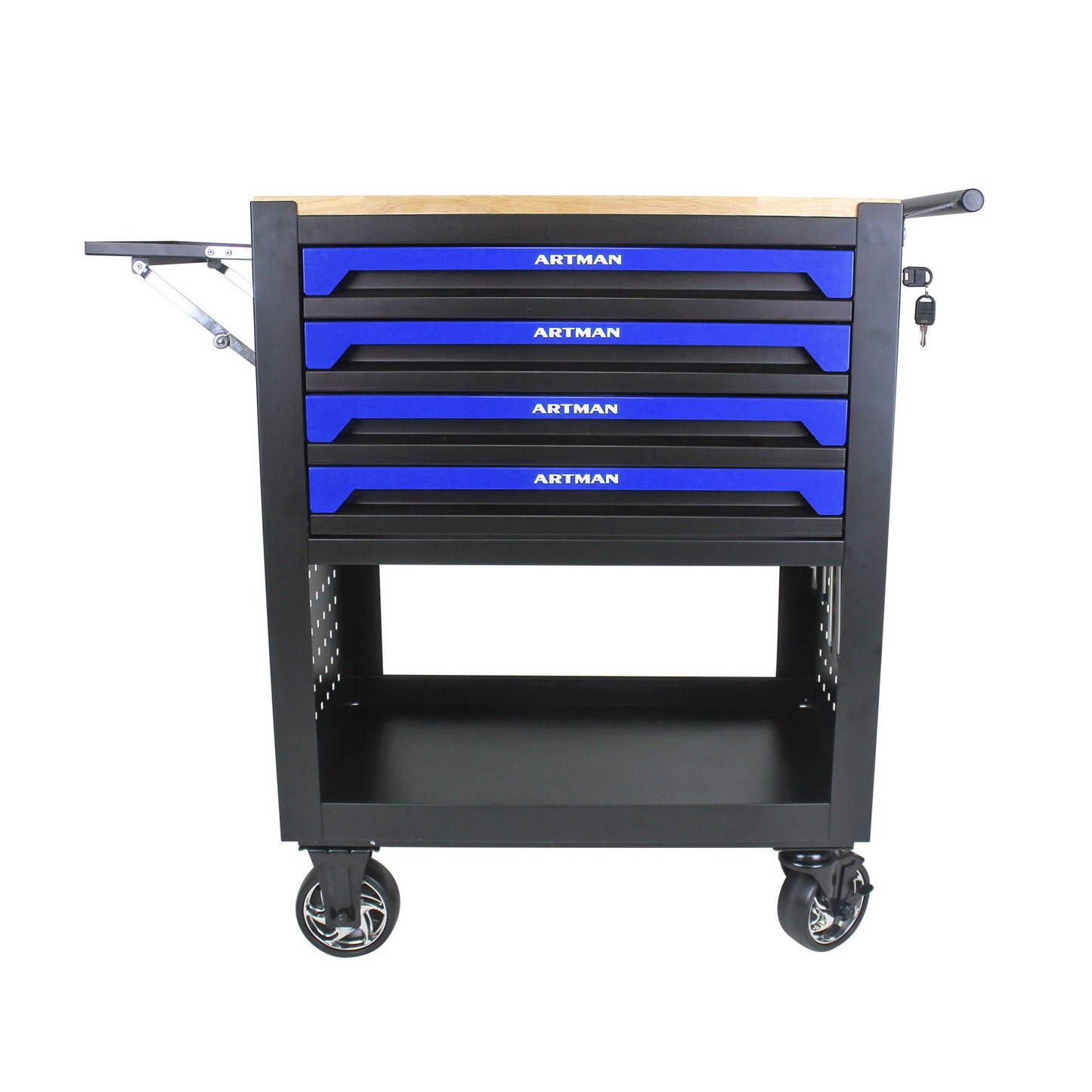 4 Drawers Multifunctional Tool Cart With Wheels And Wooden Top Daily Nest