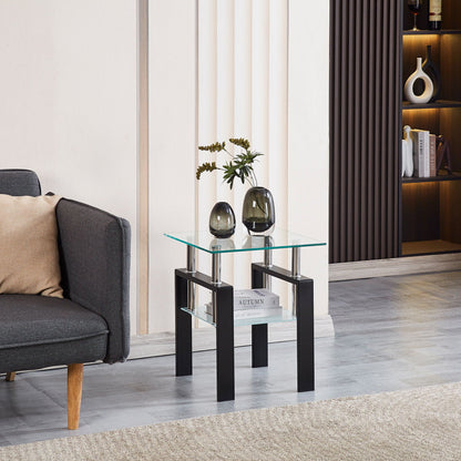 Luxury Modern Tempered Glass Coffee Table With 2 Layers Home Essentials