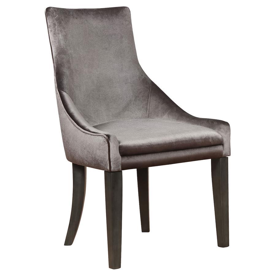 Phelps - Velvet Upholstered Dining Side Chair (Set of 2) - Gray CoasterElevations