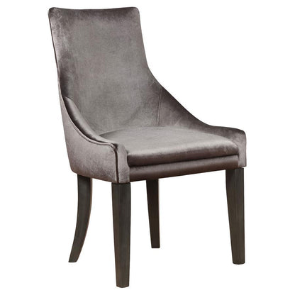 Phelps - Velvet Upholstered Dining Side Chair (Set of 2) - Gray CoasterElevations