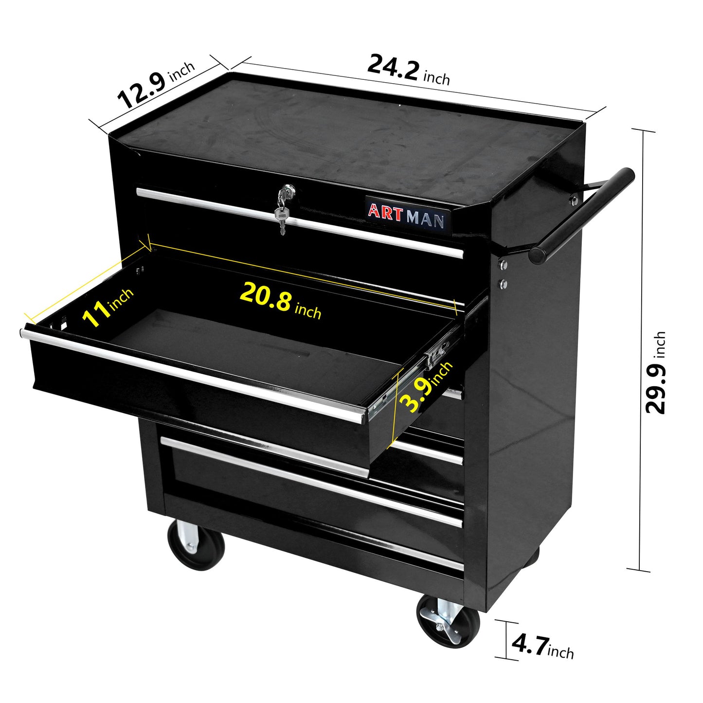 Multifunctional Tool Cart With Wheels And Drawers Daily Nest