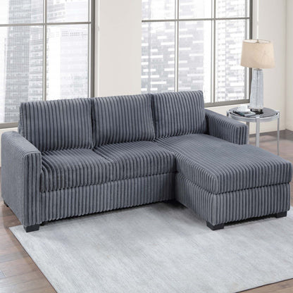 2 Piece Sectional Sofa With Right Arm Chaise And Left Arm Sofa - Dark Gray Home Essentials