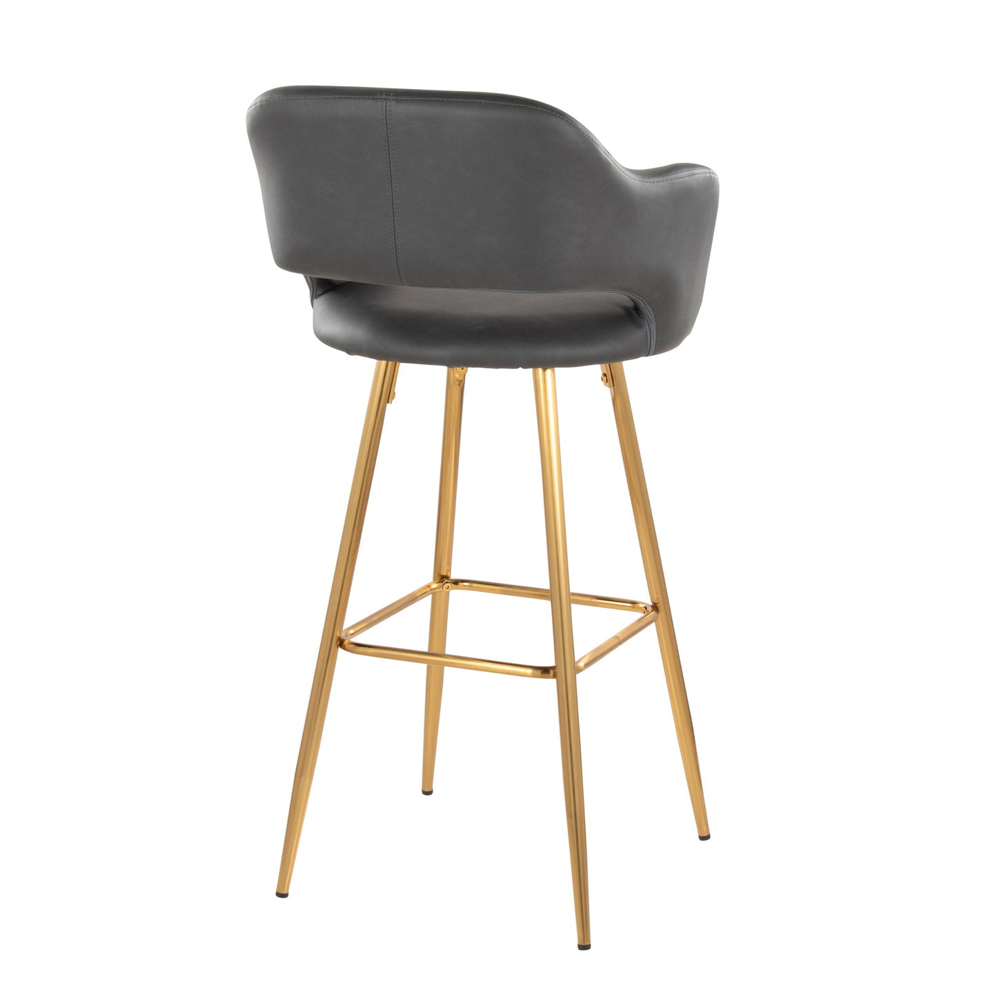 Margarite - Contemporary Fixed Height Barstool With Footrest (Set of 2) With Square Lumi Source