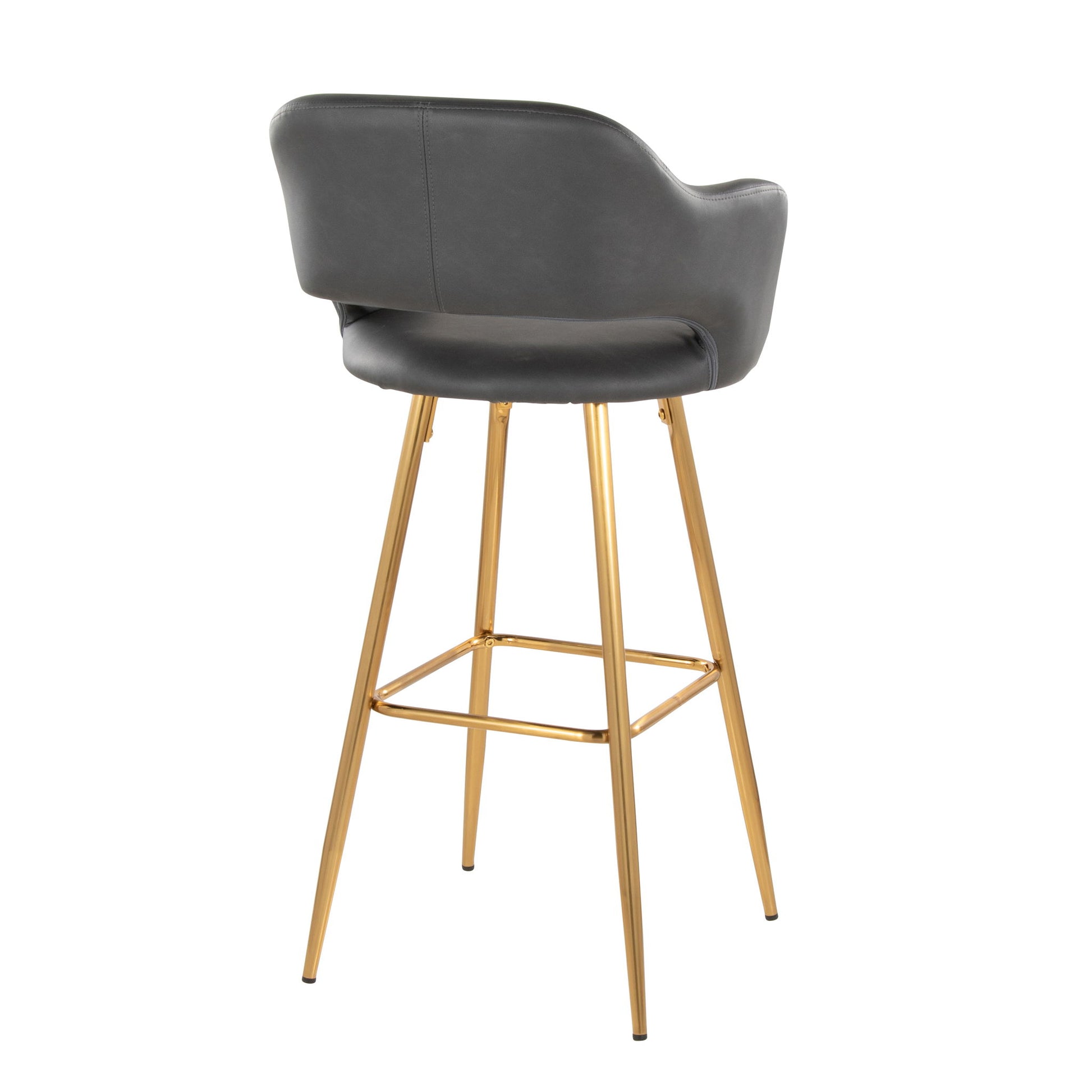 Margarite - Contemporary Fixed Height Barstool With Footrest (Set of 2) With Square Lumi Source