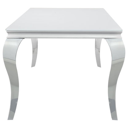 Carone - Rectangular Glass Top Dining Table CoasterEssence