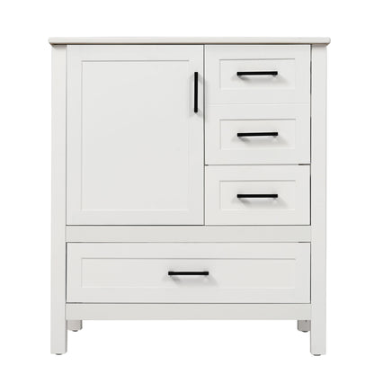 Modern Bathroom Vanity With Ceramic Sink, Solid Frame And Storage Solutions Hearth and Haven