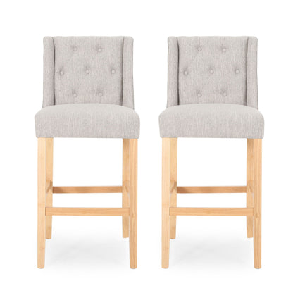 Vienna - Contemporary Fabric Tufted & Wingback Counter Stools (Set of 2) Noble House