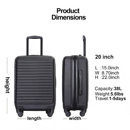 20" Carry On Luggage Lightweight Suitcase, Spinner Wheels Daily Nest