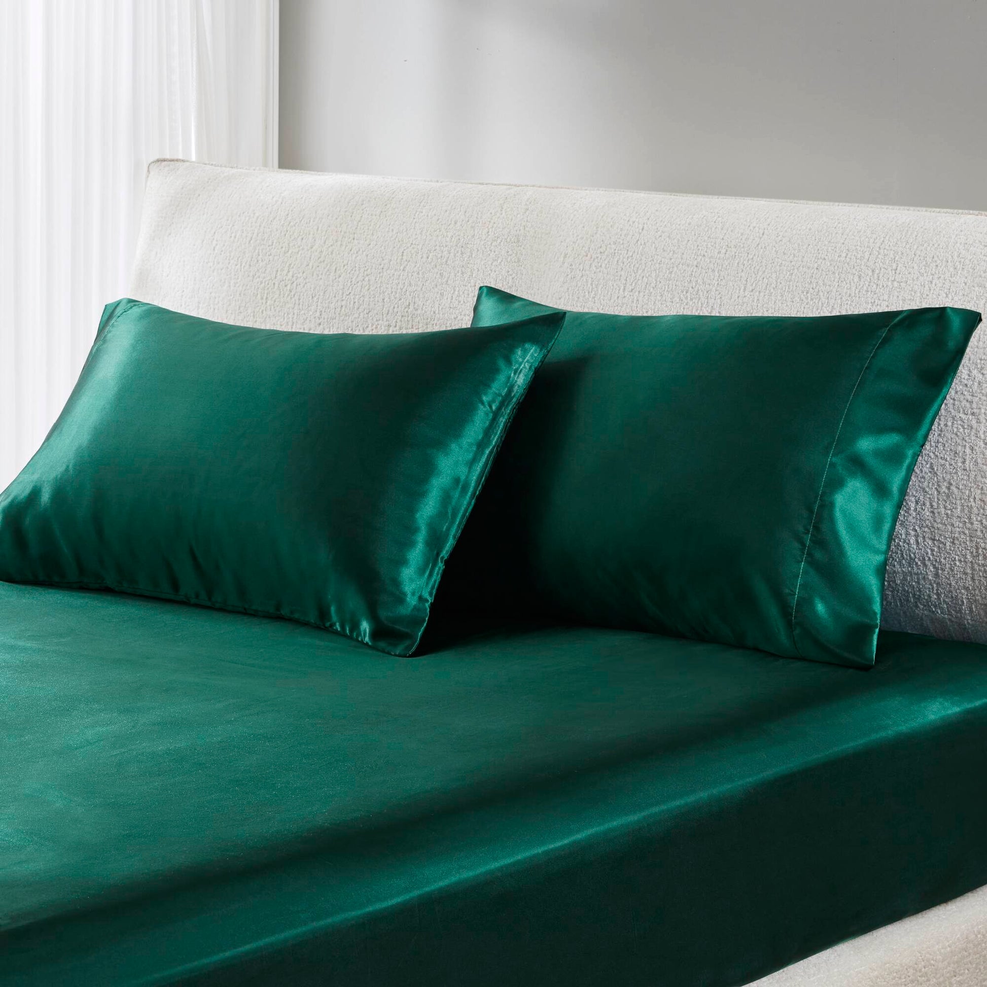 Satin - King Luxury Pillowcases (Set of 2) - Emerald Madison Park Essentials