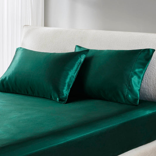 Satin - King Luxury Pillowcases (Set of 2) - Emerald Madison Park Essentials