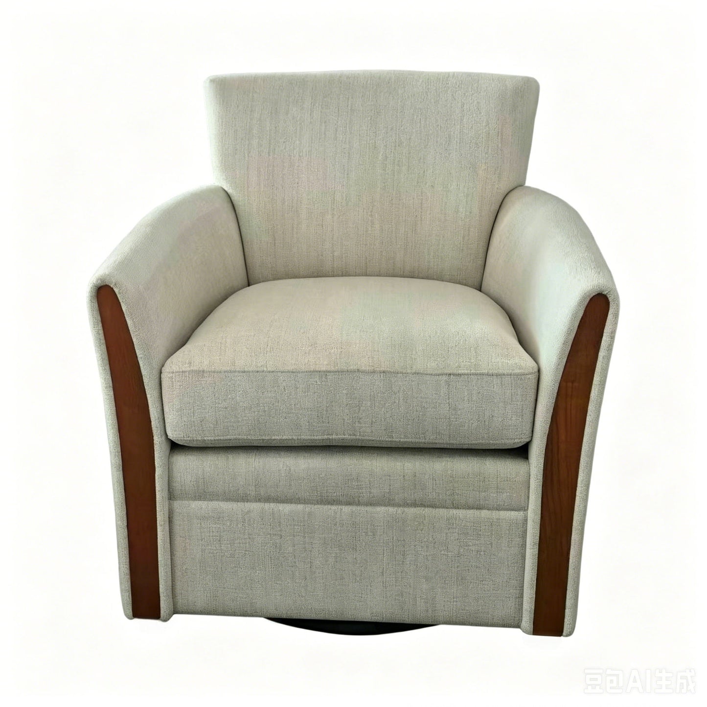 Swivel Accent 360° Rotating Armchair With Turntable Base For Living Room - Cream Beige Home Essentials
