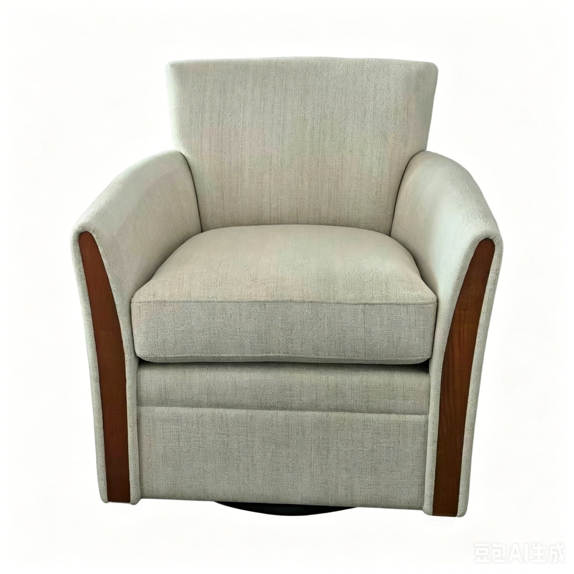 Swivel Accent 360° Rotating Armchair With Turntable Base For Living Room - Cream Beige Home Essentials