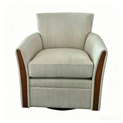 Swivel Accent 360° Rotating Armchair With Turntable Base For Living Room - Cream Beige Home Essentials