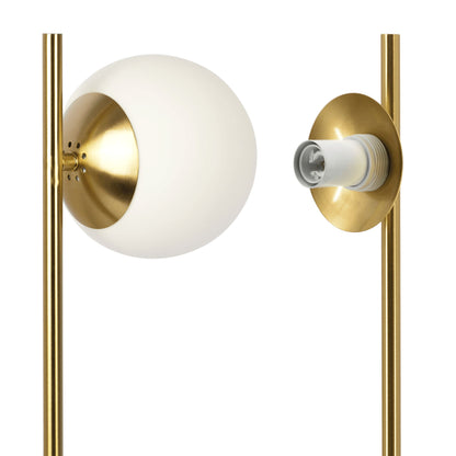 Ethereal - Modern Small Table Lamp, Desk Lamp Fixture With Globe Shade - Gold / White Ashcroft Furniture
