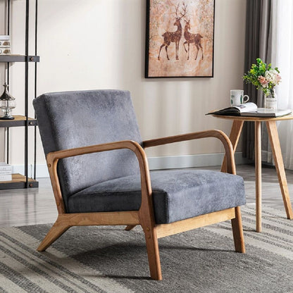 Classic Mid-Century Modern Accent Chairs, Open Framed Armchair With Cushioning US Pride