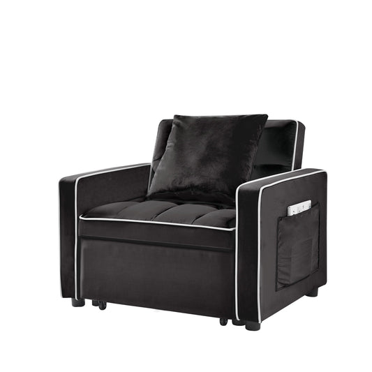 Modern Velvet 3 In 1 Sofa Bed Chair, Adjustable Recliner Home Essentials