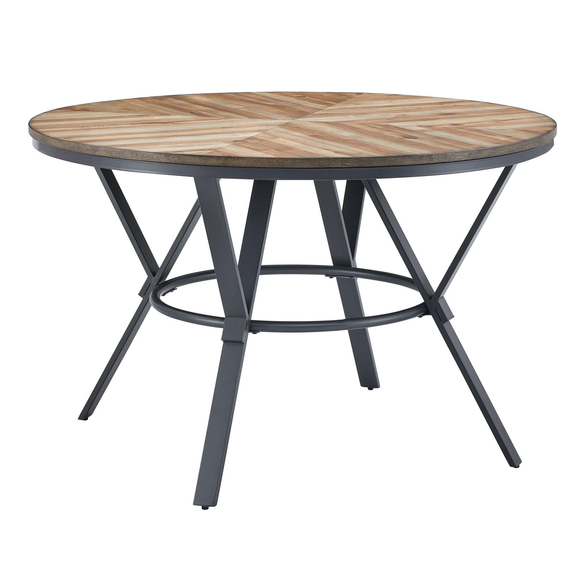 Modern Style Indoor Dining Round Table With Metal Legs - Light Birch Noble House