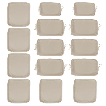 Cushion Covers For 7 Piece Wicker Sectional Sofa, 14 Pack Seat And Back Slipcovers With Zipper Home Essentials
