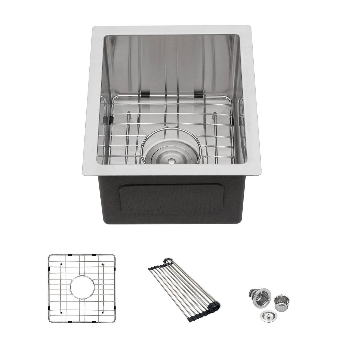 13" Undermount Kitchen Sink 16 Gauge Single Bowl - Brushed Nickel Daily Nest