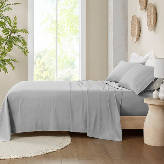 300 Thread Count Organic Cotton - King Deep Pocket Sheet Set - Grey Madison Park