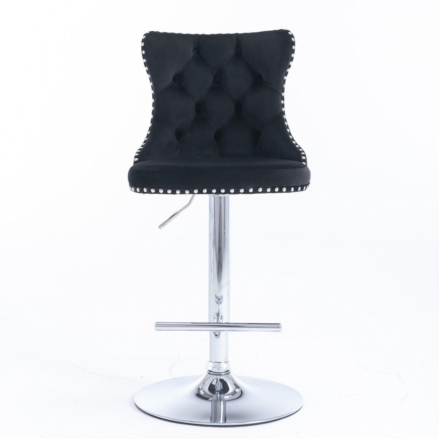 Swivel Velvet Barstools Adjusatble Seat Height From 25-33", Modern Upholstered Chrome Base Bar Stools With Backs Comfortable Tufted For Home Pub And Kitchen Island (Set of 2) Home Essentials