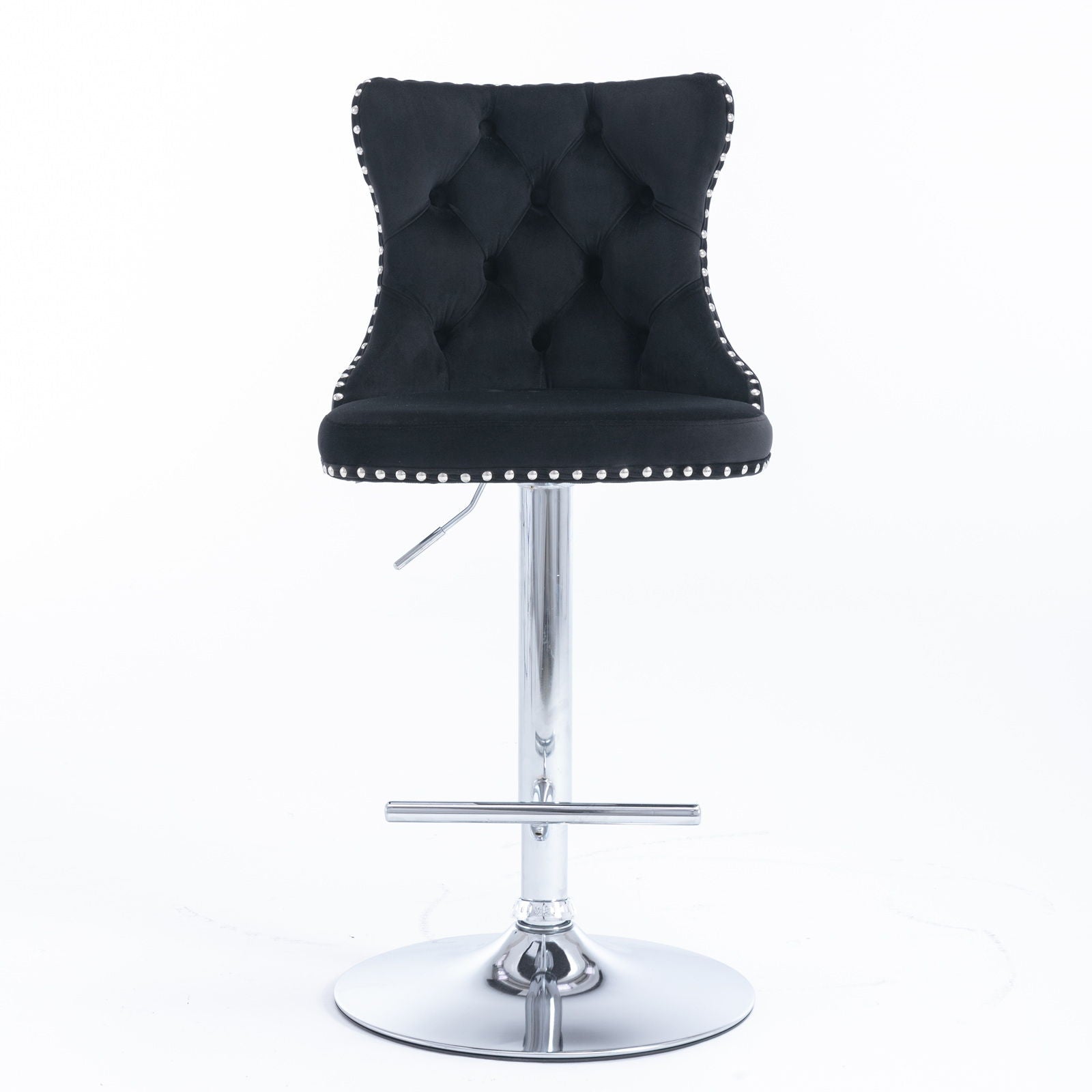 Swivel Velvet Barstools Adjusatble Seat Height From 25-33", Modern Upholstered Chrome Base Bar Stools With Backs Comfortable Tufted For Home Pub And Kitchen Island (Set of 2) Home Essentials