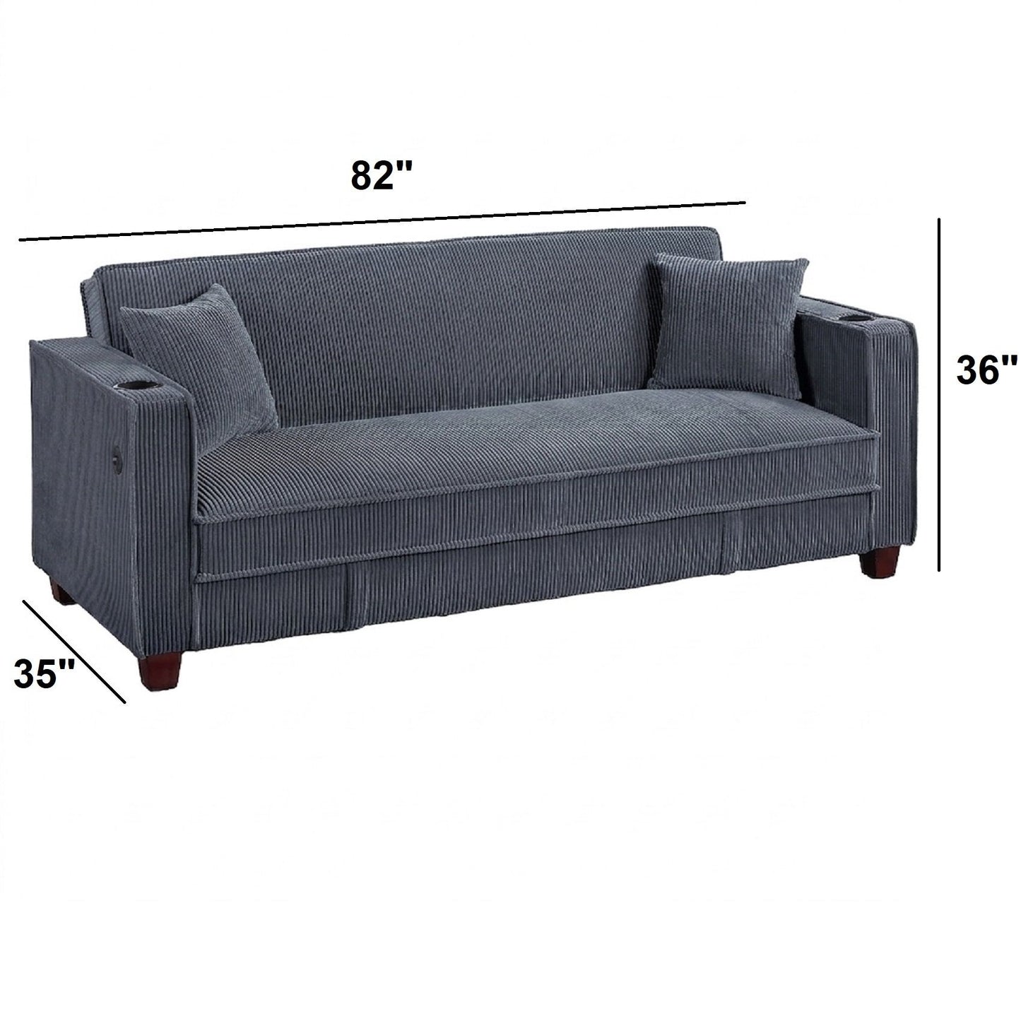 Modern Convertible Sofa With Hidden Storage USB Port, Cup Holder Home Essentials