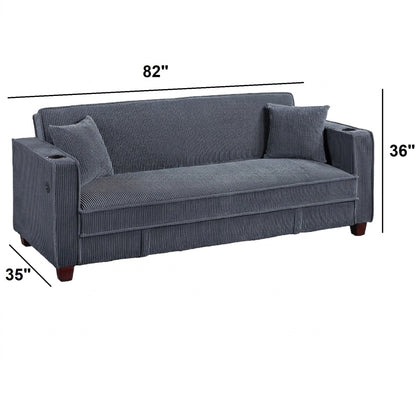 Modern Convertible Sofa With Hidden Storage USB Port, Cup Holder Home Essentials