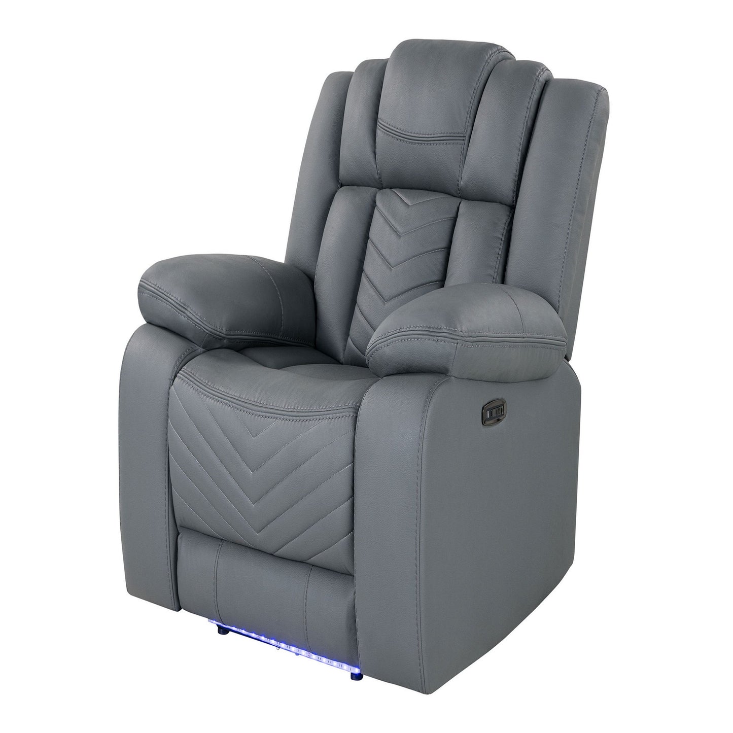 Raize - Power Recliner With LED Functionality - Gray Global Furniture USA