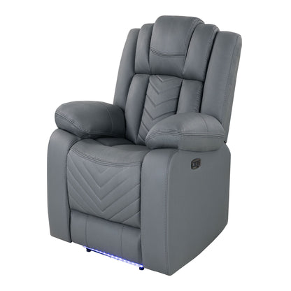 Raize - Power Recliner With LED Functionality - Gray Global Furniture USA