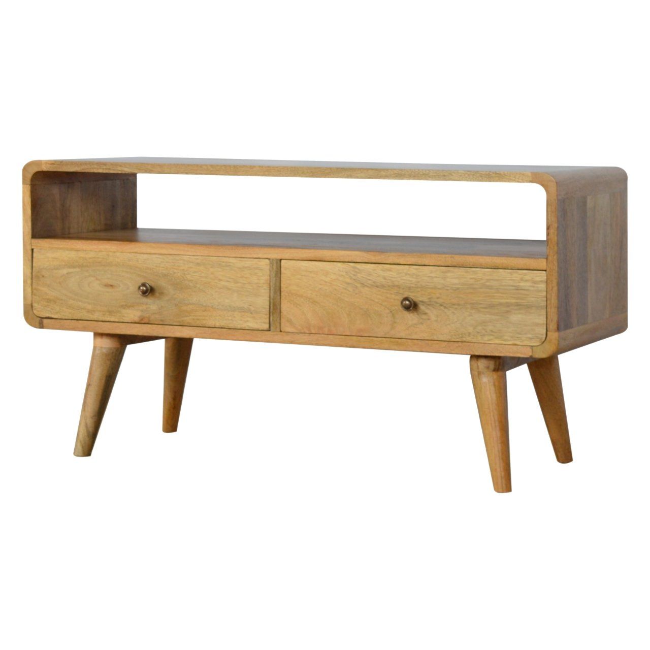 Solid Wood Curved Media Unit Artisan Furniture