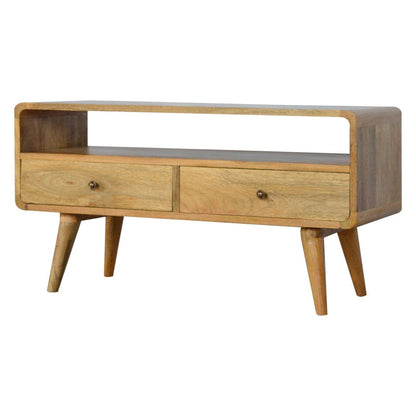 Solid Wood Curved Media Unit Artisan Furniture