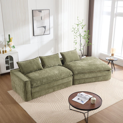 Modern Minimalist Modular Sectional Sofa With Deep Seats And Right Facing Chaise Home Essentials