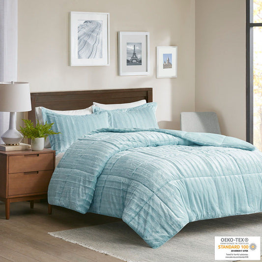 Duke - King Comforter Mini Set - Aqua Madison Park