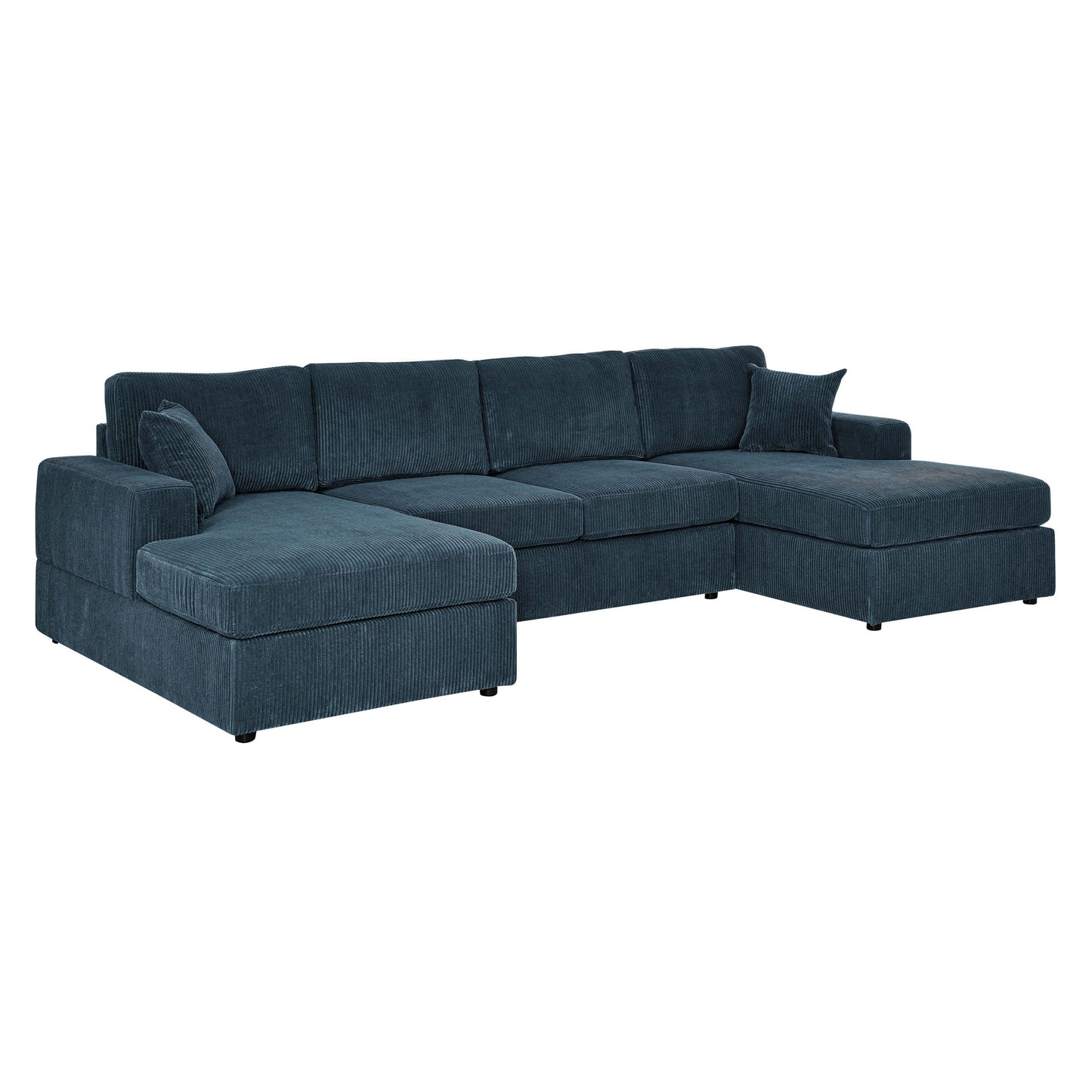3 Piece Corduroy Double Chaise Sectional Sofa The Soft House