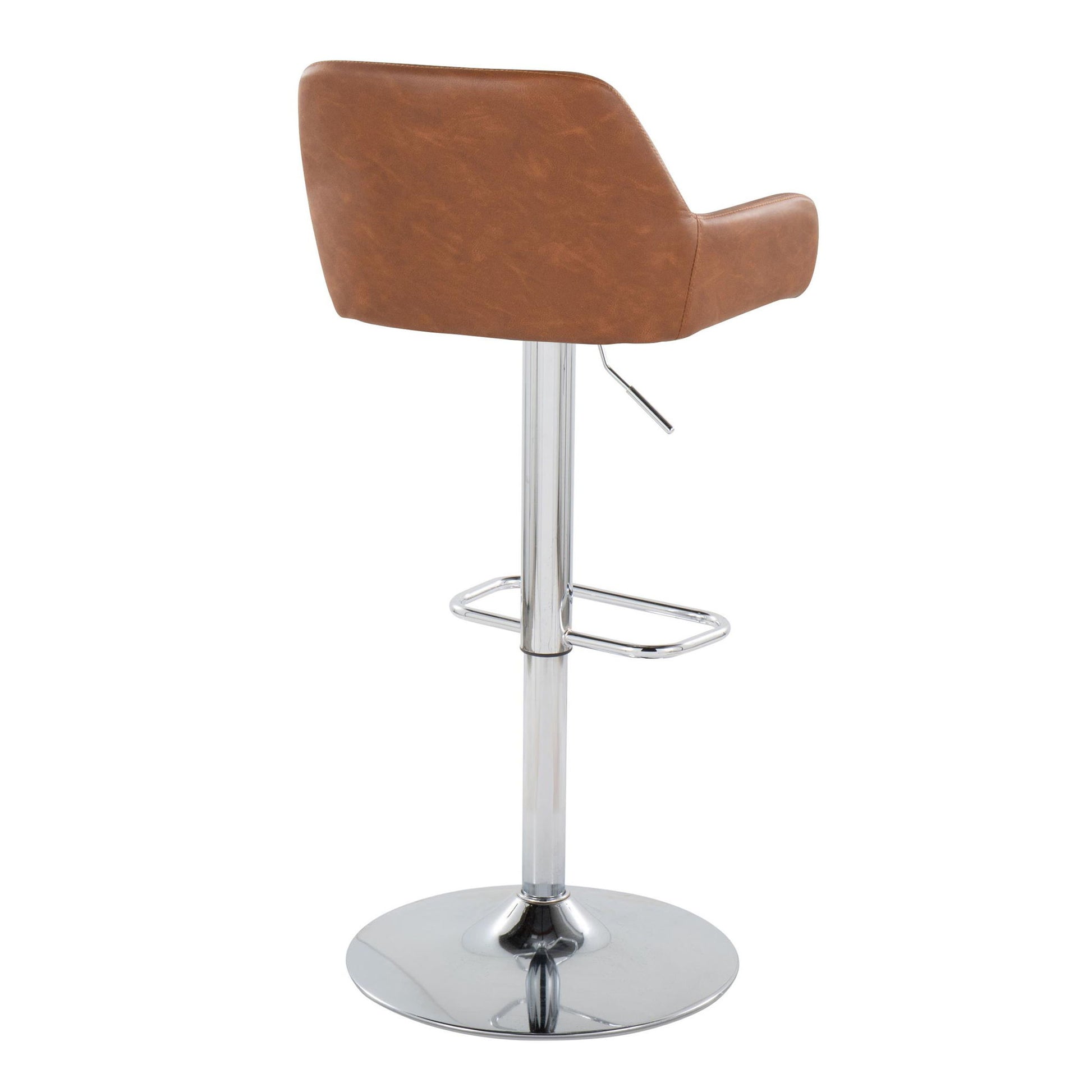 Daniella - Contemporary Adjustable Barstool With Swivel With Rounded Rectangle Footrest (Set of 2) Lumi Source