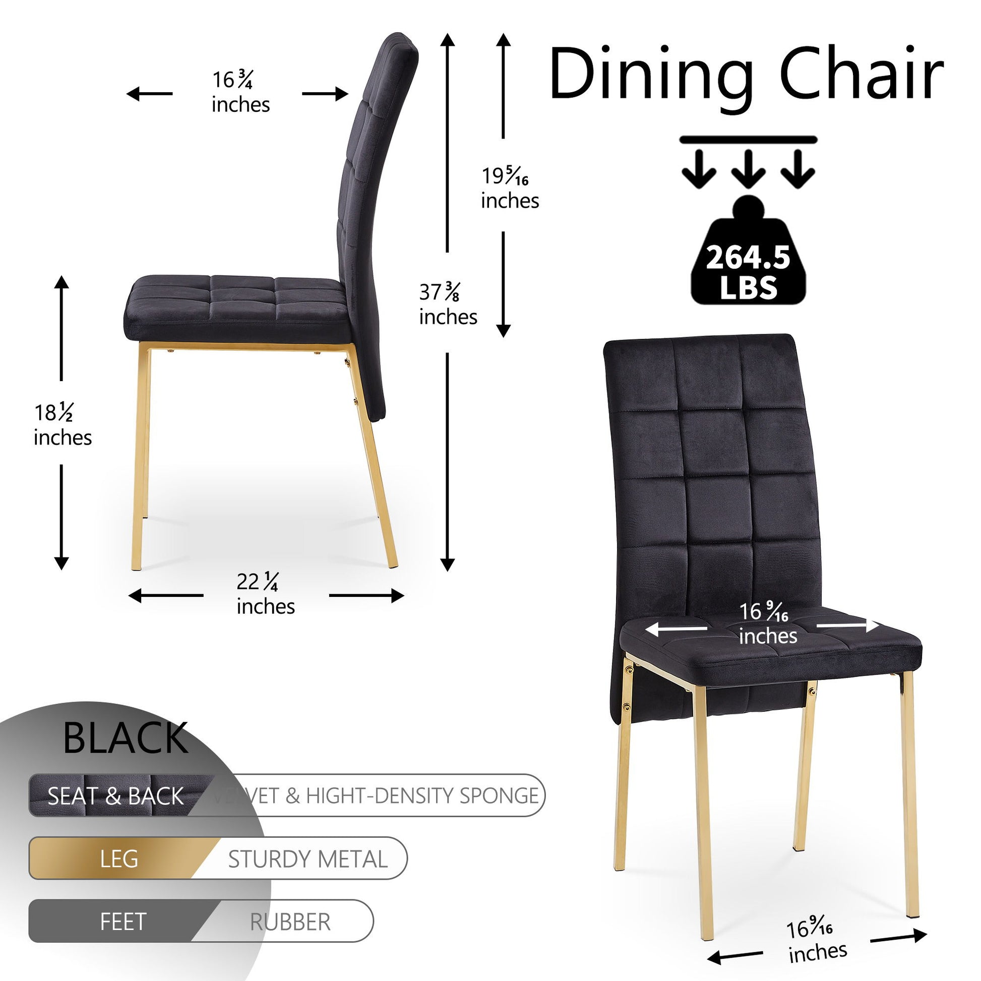Velvet High Back Nordic Dining Chair Modern Chair With Golden Color Legs Home Essentials