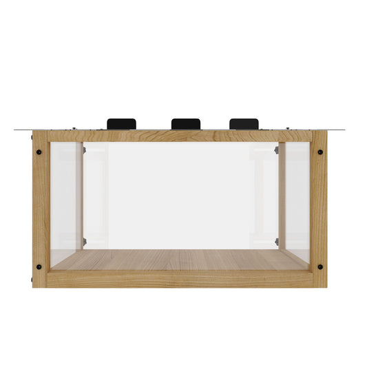 Transparent Acrylic Window Cat Perch Catio Cat Window Box - Natural Wood / Transparent Daily Nest