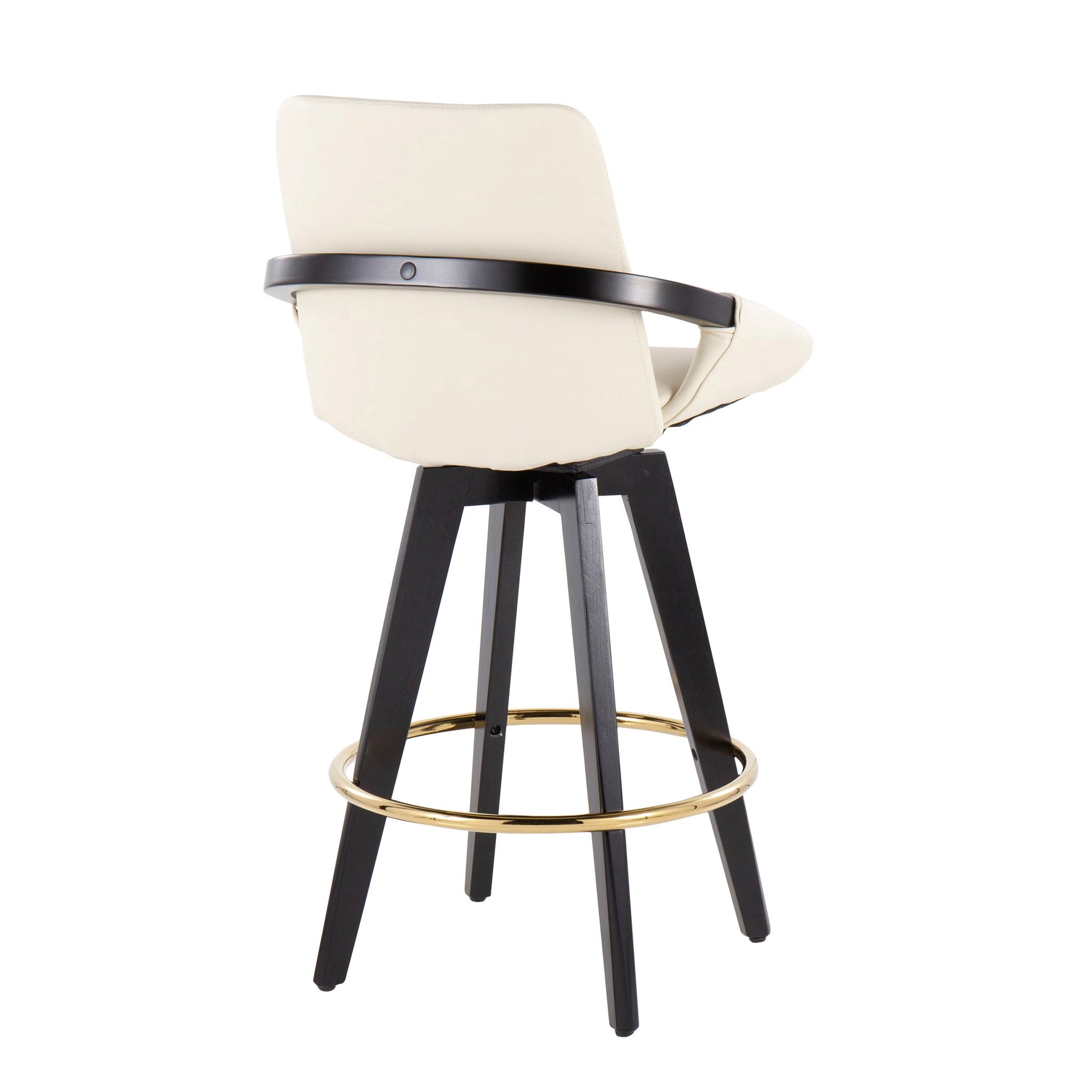 Cosmo - Contemporary Fixed Height Counter Stool With Swivel With Round Footrest (Set of 2) Lumi Source