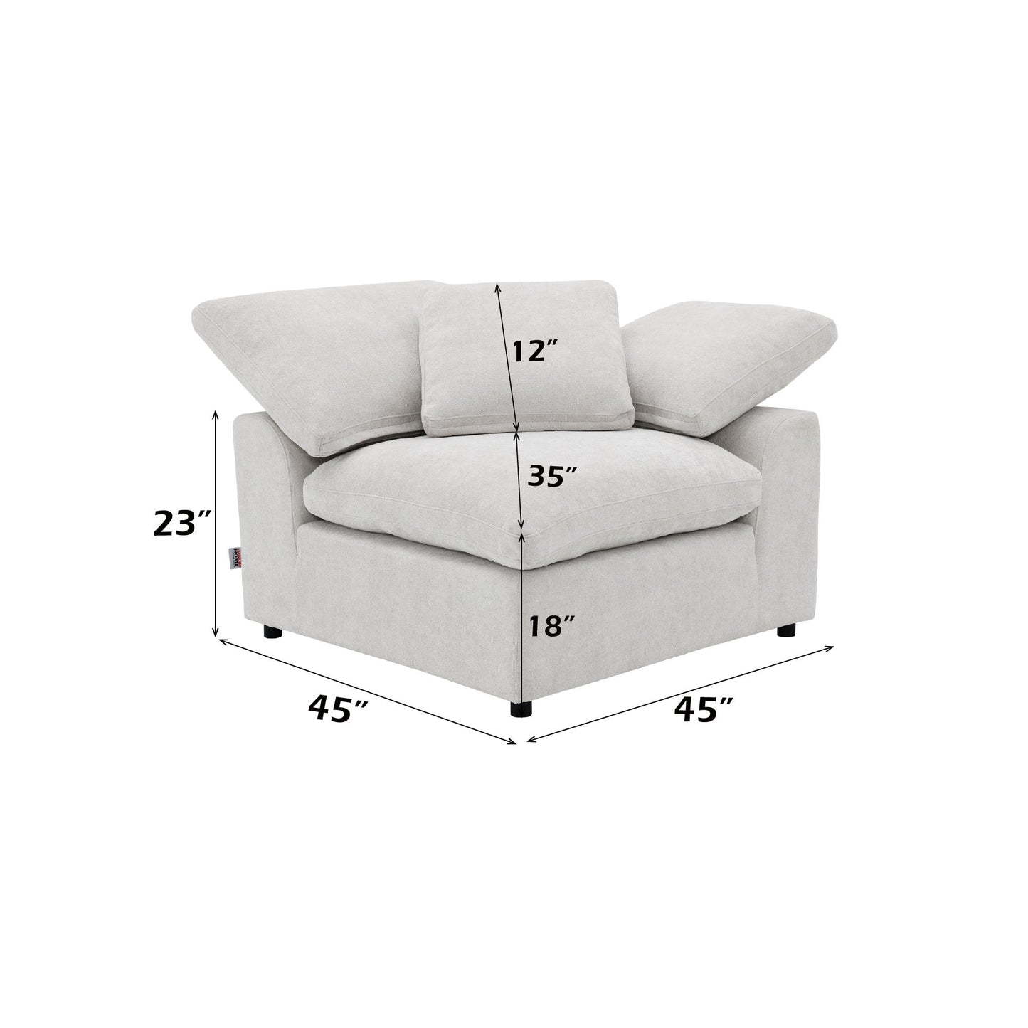 Naveen - Modular Sectional With Ottoman Acme