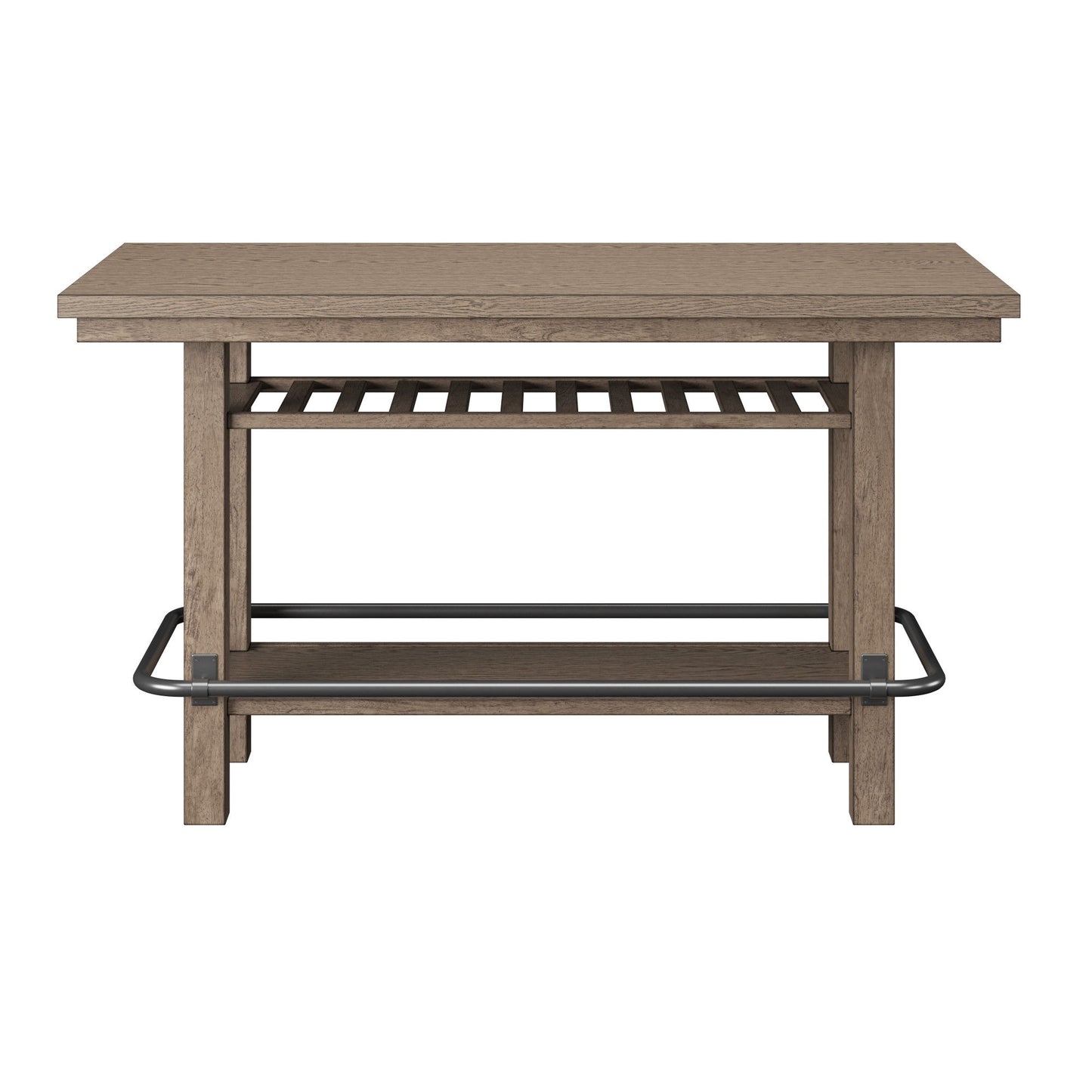 Bar Height Storage Table With Construction - Brown Home Essentials