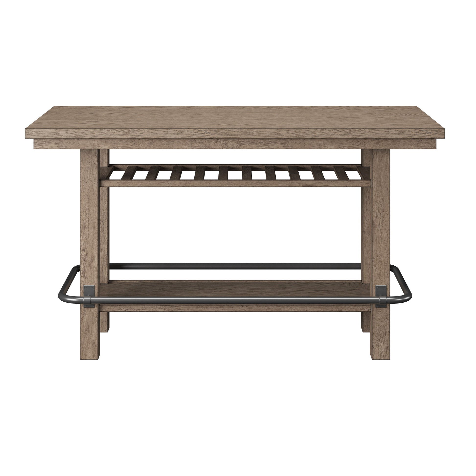 Bar Height Storage Table With Construction - Brown Home Essentials