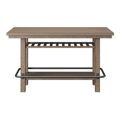 Bar Height Storage Table With Construction - Brown Home Essentials